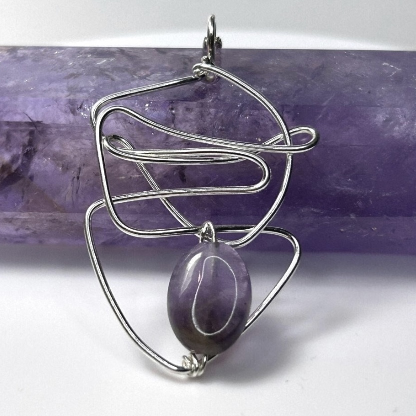 Amethyst contemporary pendant