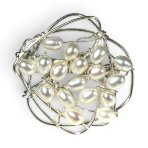 Pearl wedding brooch